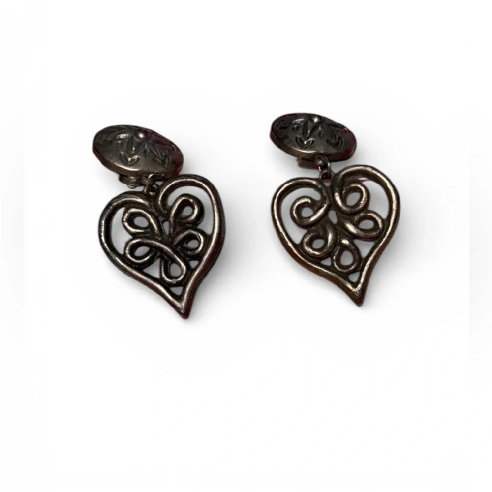 Elegant Silver Heart Earrings
